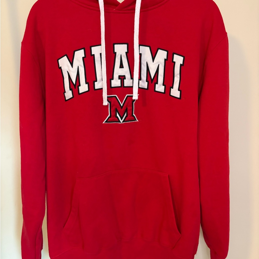 Colosseum Red Miami Pullover Hoodie with White Lettering